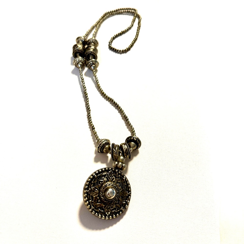 Extra Long Tribal Necklace Silver Tone Boho Gypsy Steampunk Costume‎ Jewelry